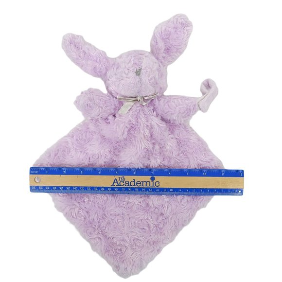 Blankets And Beyond Lovey Security Blanket Plush Bunny Purple Violet Bow 12 x 14 - Picture 5 of 8